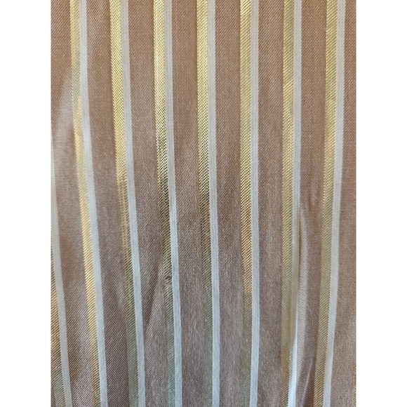 Anne Klein Dress 12 Gold Metallic Striped Viscose Coastal Beach Zip Coverup - Picture 11 of 12